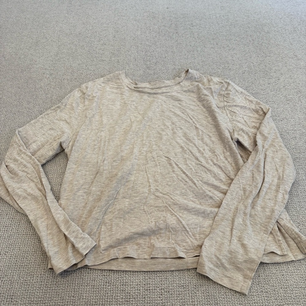 Girlfriend Collective Light Beige Long Sleeve Tee